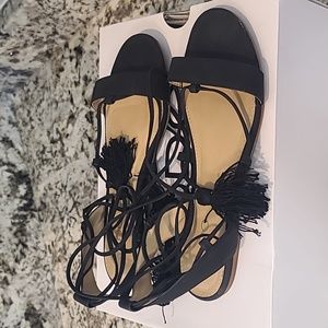 Aldo Black Lace Up Sandal